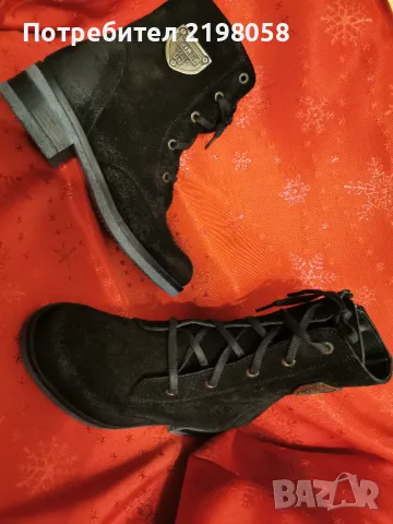 НОВИ черни боти от естествен набук номер 36, снимка 2 - Дамски боти - 47884599