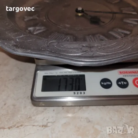 Масивен калаен часовник, снимка 2 - Стенни часовници - 48494846