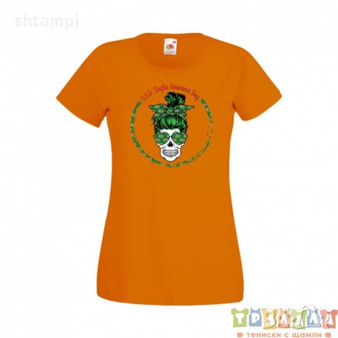 Дамска тениска Свети Валентин Valentines Day Skull Valentine's 13, снимка 2 - Тениски - 35621562