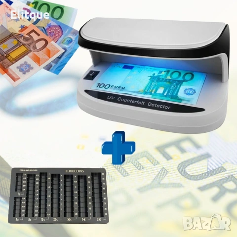 ПРОМО Оферта Детектор за фалшиви банкноти + монетник за евроцентове
