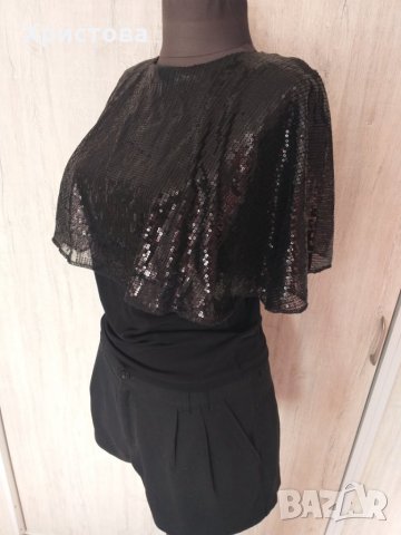 Парти блузка с гол гръб и пайети - 12,00лв., снимка 4 - Корсети, бюстиета, топове - 21081530