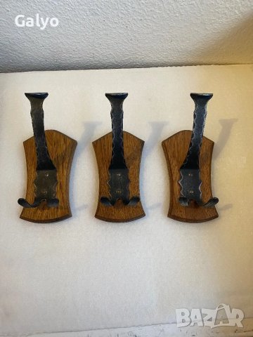 Закачалка от ковано желязо и масивно дърво, снимка 4 - Закачалки - 50235554