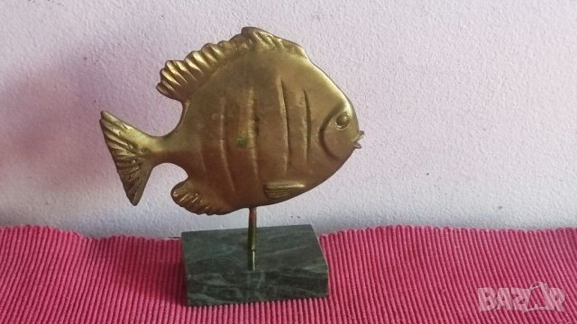Пластика бронз, Риба - Тодор Гошев. , снимка 2 - Антикварни и старинни предмети - 37552118