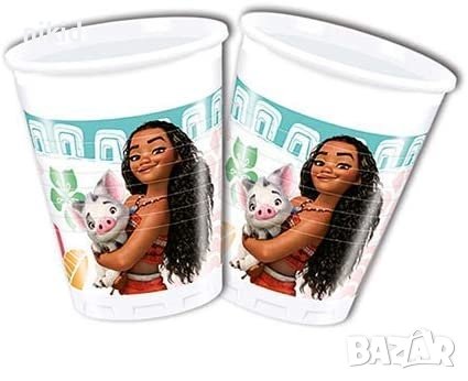 Принцеса Ваяна Моана Moana 8 бр пластмасови чаши чашки парти рожден ден, снимка 1 - Чаши - 37625356