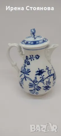 Винтидж чайник с декор Zwiebelmuster. (1882-1929)Meissen Ofen-und Porzellanfabrik Teichert, снимка 7 - Антикварни и старинни предмети - 48178133