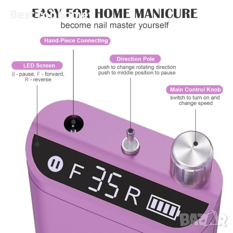 Kredioo бормашина за нокти, снимка 6 - Друга електроника - 52573007