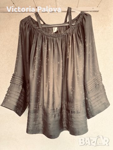 Прекрасна копринена блуза STAR JAQUARD, снимка 3 - Блузи с дълъг ръкав и пуловери - 27208543