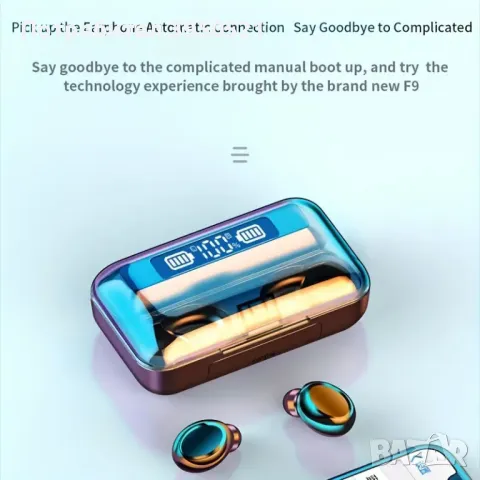 Безжични слушалки F9-5 с Powerbank 3300mAh, Водоустойчиви, Черни, снимка 4 - Слушалки и портативни колонки - 48742992
