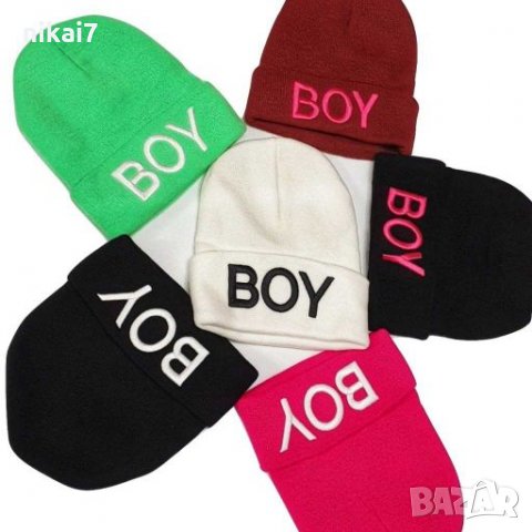 BOY ново мъжка шапка зимна с бродирано лого уникална цена, снимка 2 - Шапки - 27935246