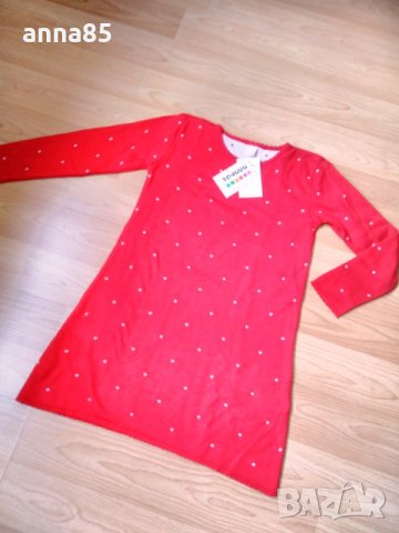 128 см. Нова червена рокля "Точици", снимка 1 - Детски рокли и поли - 26517012