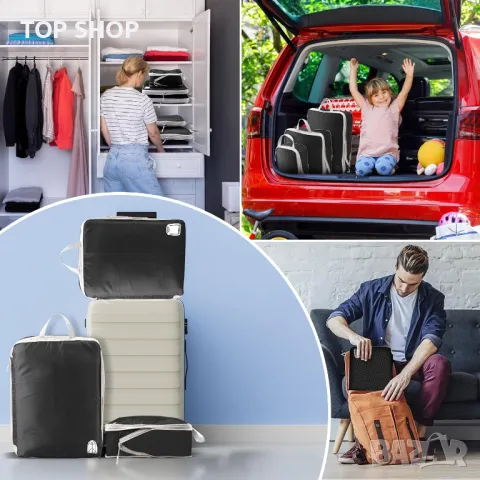 3 броя опаковъчни чанти-органайзери за куфари, водоустойчиви, компресионни, снимка 7 - Куфари - 49522826