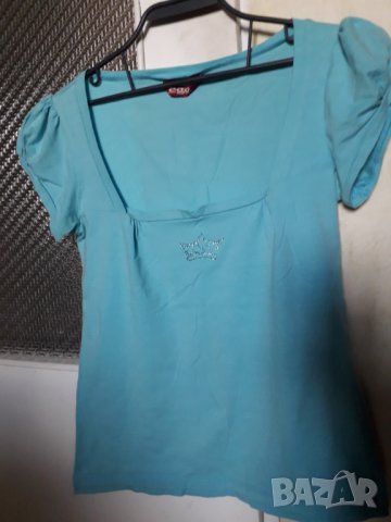 Дамска памучна блуза с къс ръкав, снимка 1