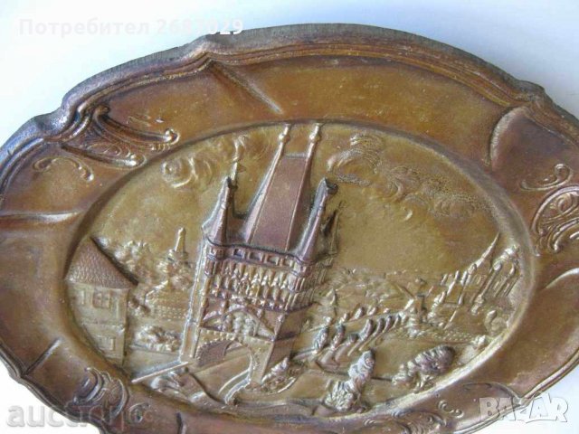 33 СМ  Tower Bridge  пано ГОЛЯМА чиния за стена ТАУЪР БРИДЖ - 33 СМ метал, снимка 2 - Пана - 28949538