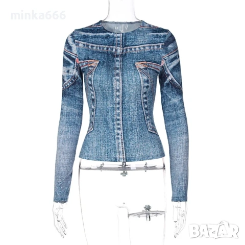 Еластична дамска блуза, снимка 3 - Блузи с дълъг ръкав и пуловери - 53134241