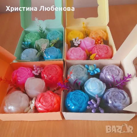 Кутии с глицеринови сапунчета , снимка 8 - Изкуствени цветя - 48733848