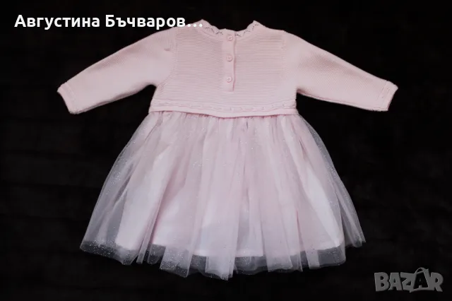 Официална рокля в розово Next (9-12м.), снимка 2 - Бебешки рокли - 50132693