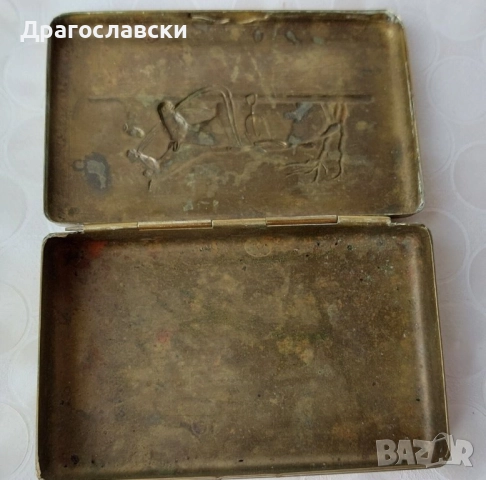 Табакери: Стара посребрена табакера, руска с лос, месингова с коне, снимка 14 - Други - 42511050