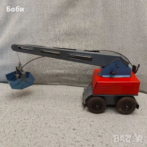 Стара Рядка Българска Ламаринена Играчка Металик Разград  Кран, снимка 2 - Колекции - 48715922