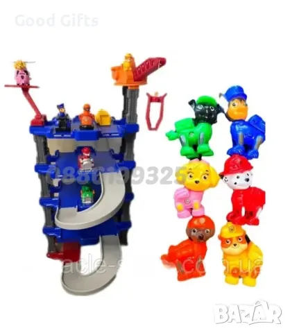 Голям Паркинг Писта Пес Патрул с Кран, Paw Patrol писта с 6 коли, снимка 2 - Коли, камиони, мотори, писти - 47543896