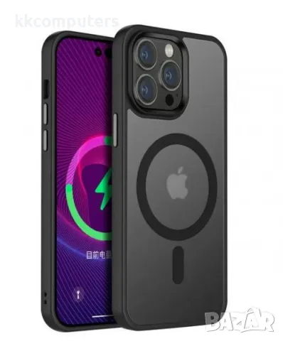 Калъф PVC Dfans Мат MagSafe /Черен-Прозрачен/ за iPhone 16 Pro 6.3 Баркод : 3130841