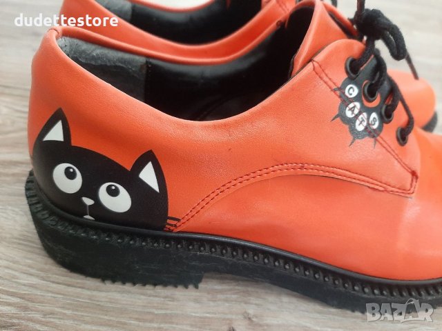 Дамски обувки с котенца оранжеви ежедневни, снимка 7 - Дамски ежедневни обувки - 38416782