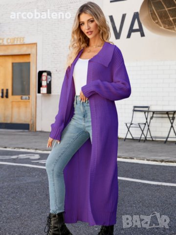 Нов стил дамска дълга плетена жилетка с ревери, 4цвята - 024, снимка 9 - Жилетки - 41975797