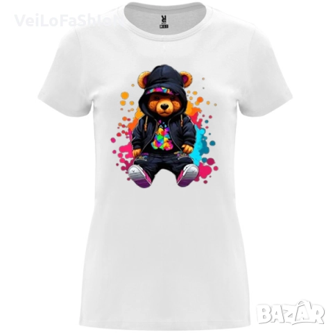 Нова дамска тениска с цветно Мече, снимка 5 - Тениски - 49234299