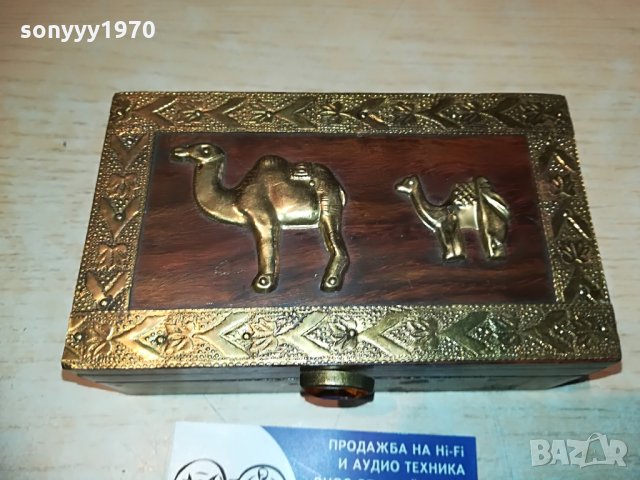 красива дървена кутия с камили-13х8х5см, снимка 4 - Колекции - 28715398