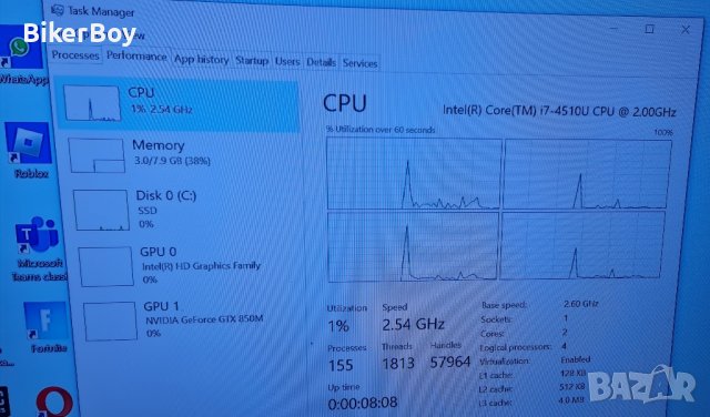 acer v5-573g / i7 / gtx 850м на части , снимка 8 - Лаптопи за игри - 43421190