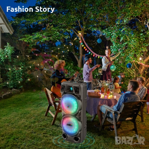 Парти тонколона - ZQS8210 LED Light Speaker, снимка 4 - Bluetooth тонколони - 51773252
