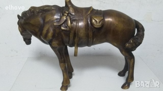 Бронзова фигура на кон, снимка 3 - Антикварни и старинни предмети - 36713361