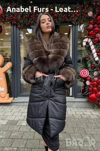 Луксозни дамски палта от естествена кожа и естествен косъм, снимка 14 - Палта, манта - 37849596