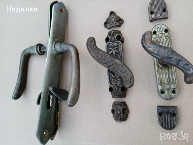 Стара бронзова брава и шилдове за прозорци,1920г, снимка 3 - Антикварни и старинни предмети - 35324153