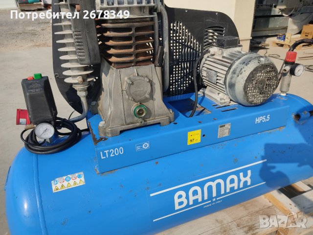 Бутален компресор BAMAX BX59G / 200CT5.5, снимка 3 - Други машини и части - 43223029