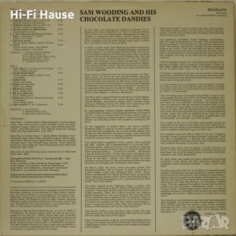 Sam Wooding & his Chocolate Dandies-Грамофонна плоча -LP 12”, снимка 2 - Грамофонни плочи - 35063378