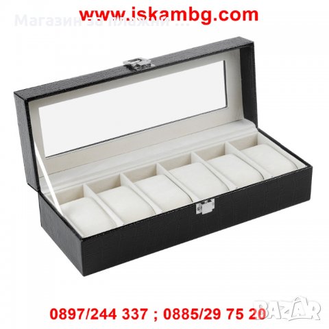 Кутия за съхранение на 6 часовнка - крокодилска кожа, снимка 8 - Подаръци за мъже - 28439900