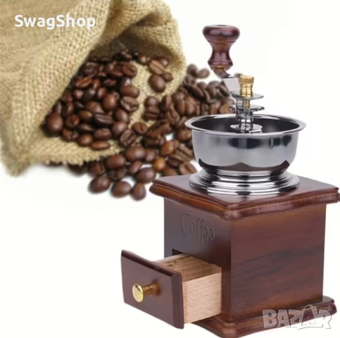 Кафемелачка ръчна Rosberg, Керамичен  механизъм, Корпус от метал и  дърво, Кафяв, снимка 2 - Други - 52827569