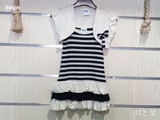 Нова бебешка моряшка рокля-болеро с ръкави, 12-18 месеца, 2-3 години, снимка 3 - Бебешки рокли - 29029832
