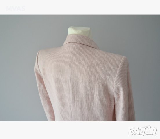 Ново дамско сако H&M Розово бяло райе удължено S 36 размер, снимка 5 - Сака - 43437010