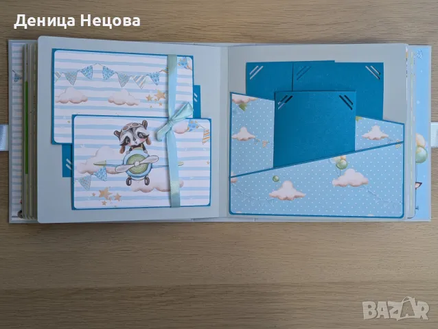 Бебешки ръчно изработен албум за снимки, подарък за погача, подарък за бебе, рожден ден, снимка 5 - Други - 49736146