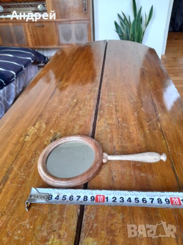 Старо дървено огледало,огледалце, снимка 2 - Други ценни предмети - 40757098