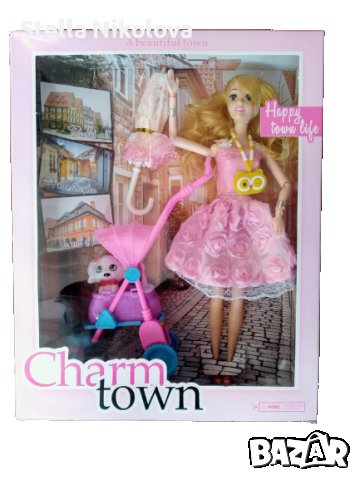 Кукла Барби с домашен любимец и количка