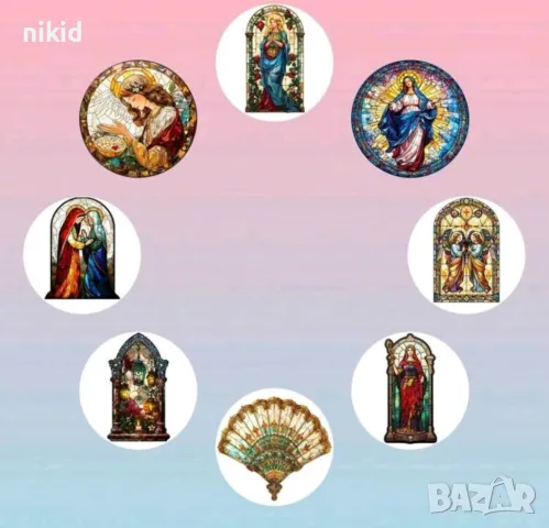 100 бр Религиозни Християнски малки самозалепващи лепенки стикери за ръчна изработка за подарък, снимка 2 - Други - 50262524
