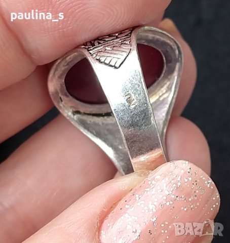 Стар турски сребърен пръстен с Карнеол - камъкът на любовта и здравето, снимка 9 - Пръстени - 40446795