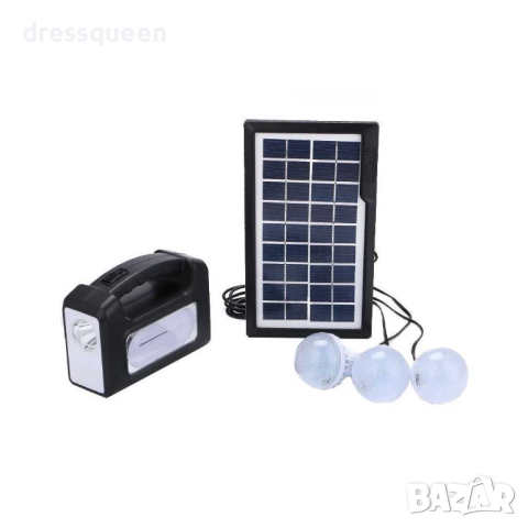 GDlite 3 Мултифункционален преносим соларен комплект с фенер, LED лампи и USB изход за зареждане на , снимка 7 - Соларни лампи - 44919452