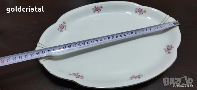 Старинен порцелан плато елипса , снимка 4 - Антикварни и старинни предмети - 48552810