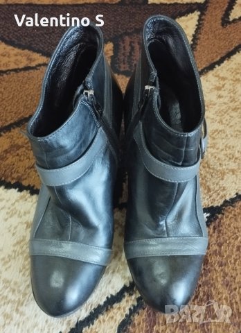 Дамски боти от естествена кожа, снимка 1 - Дамски обувки на ток - 37292052