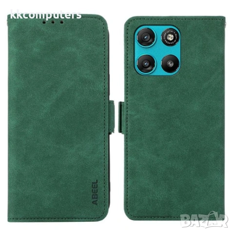 Кожен Калъф ABEEL за Motorola Moto G67 Power 5G / G57 Power 5G - Магнитен клип, RFID защита, Слот за, снимка 3 - Калъфи, кейсове - 53355195