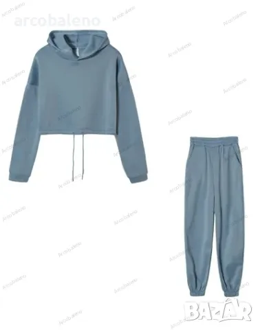 Дамски моден ежедневен комплект от две части с дълъг ръкав, 8цвята , снимка 5 - Комплекти - 47282957