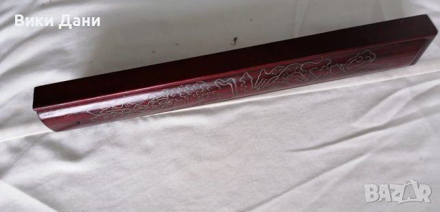 неупотребявани Комплект чопстикс в кутия махагон с бронзови инкрустации, снимка 6 - Други ценни предмети - 38925291